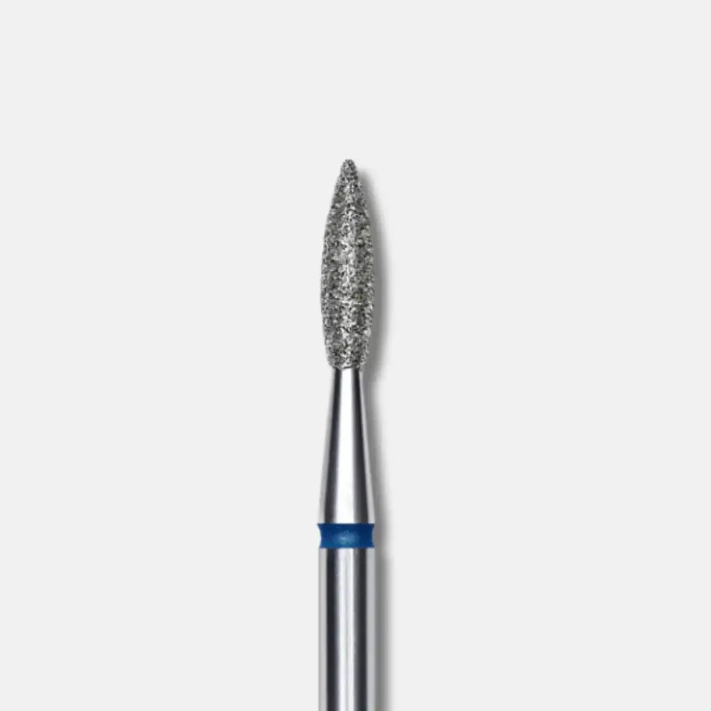 Staleks Diamond nail drill bit pointed flame blue EXPERT head diameter 2,1 mm / working part 8 mm