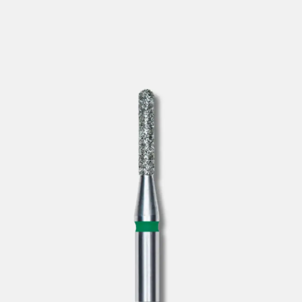 Staleks Diamond nail drill bit rounded cylinder green EXPERT head diameter 1,4 mm / working part 8 mm
