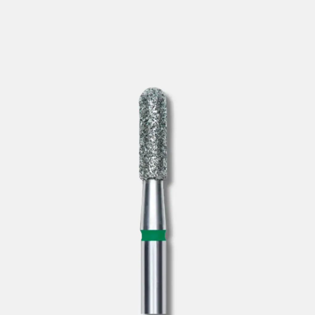 Staleks Diamond nail drill bit rounded cylinder green EXPERT head diameter 2,3 mm / working part 8 mm