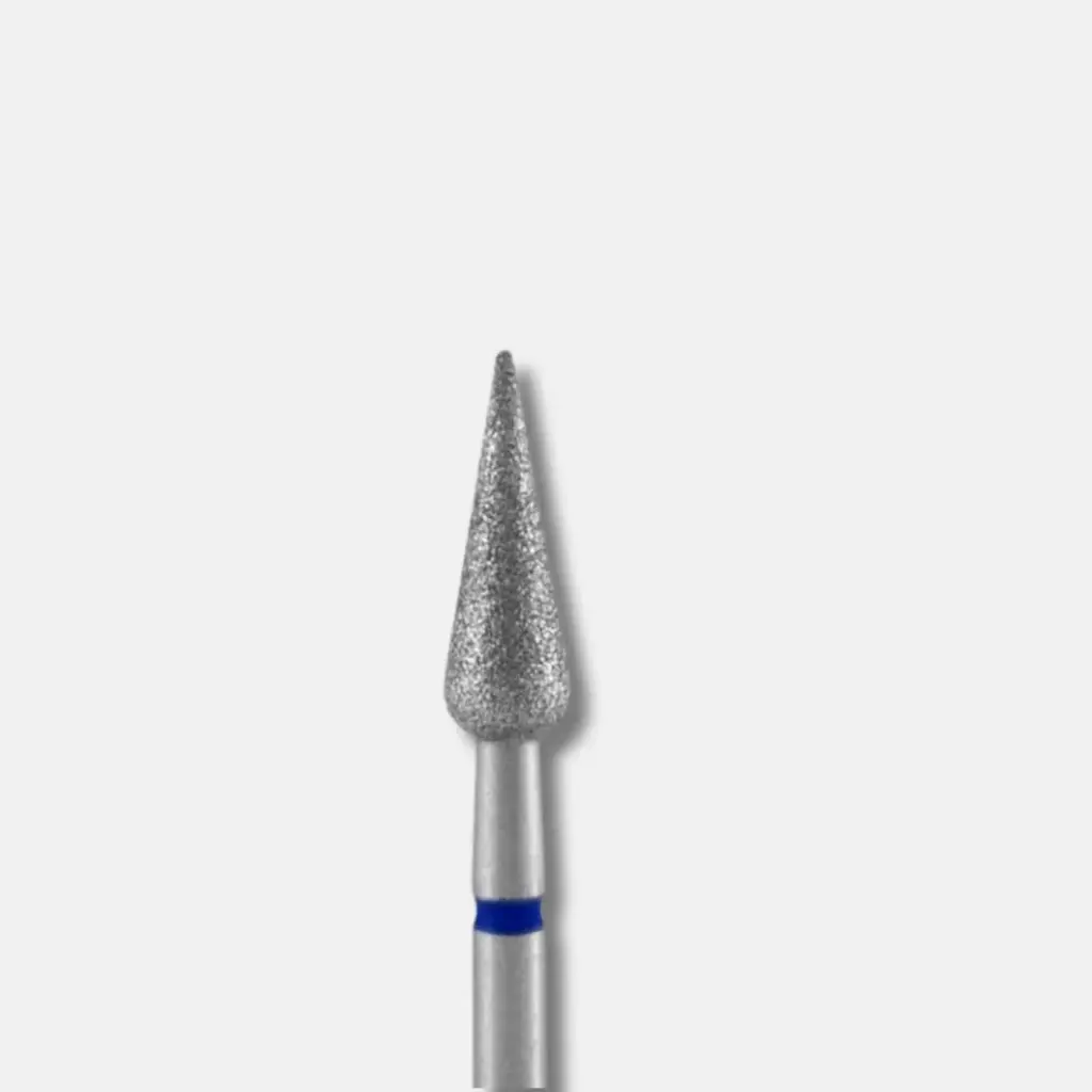 Staleks Diamond nail drill bit pointed pear blue EXPERT head diameter 4 mm / working part 12 mm