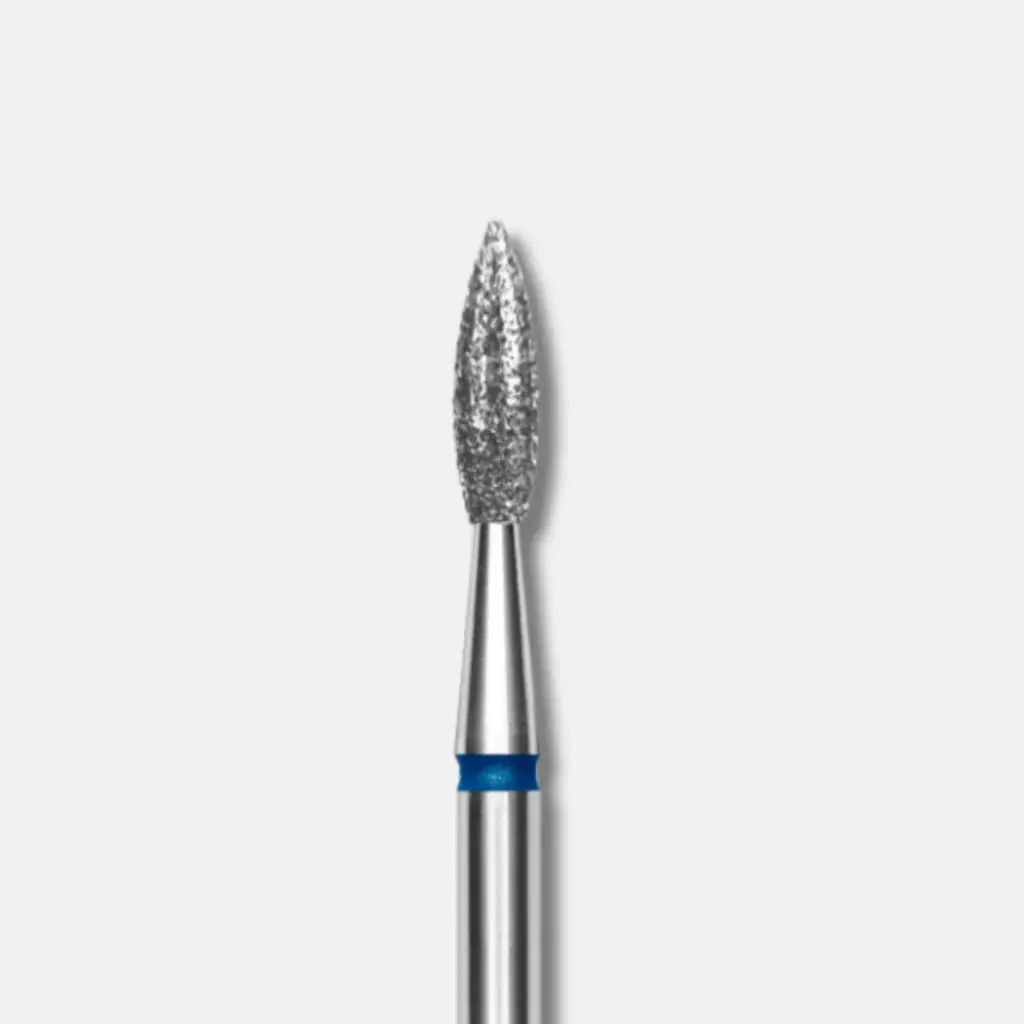  Staleks Diamond nail drill bit pointed flame blue EXPERT head diameter 2,3 mm / working part 8 mm