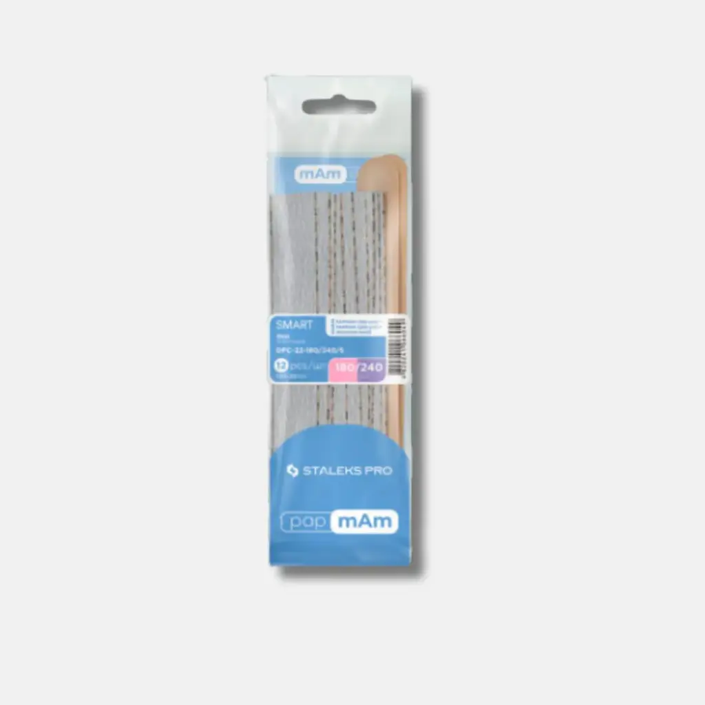 Staleks Disposable files papmAm 180 grit (5 pcs), 240 grit (5 pcs) and wooden bases (2 pcs) SMART 22