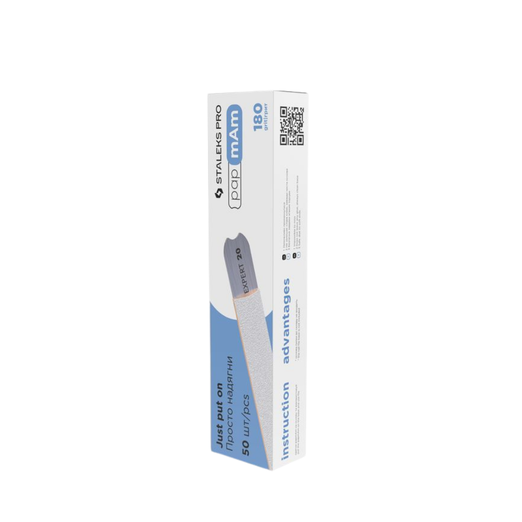 Staleks Disposable white files papmAm EXPERT 22 180 grit (50 pcs)