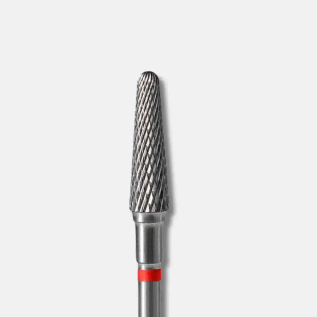 Staleks Carbide nail drill bit frustum red EXPERT head diameter 4 mm / working part 13 mm