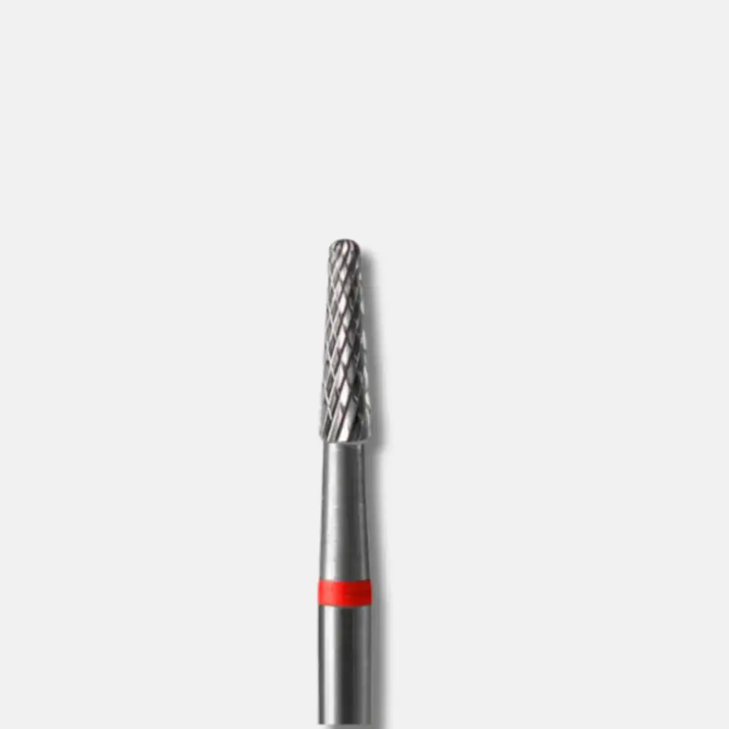 Staleks Carbide nail drill bit cone red EXPERT head diameter 2,3 mm / working part 8 mm