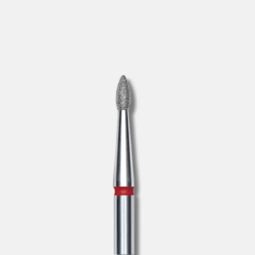 Staleks Diamond nail drill bit pointed bud red EXPERT head diameter 1,8 mm / working part 4 mm