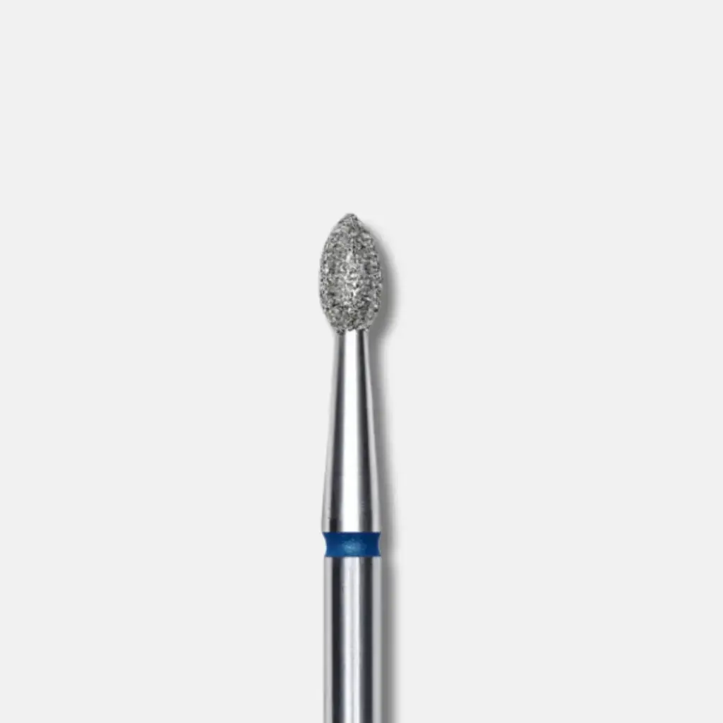 Staleks Diamond nail drill bit pointed bud blue EXPERT head diameter 2,5 mm / working part 4,5 mm