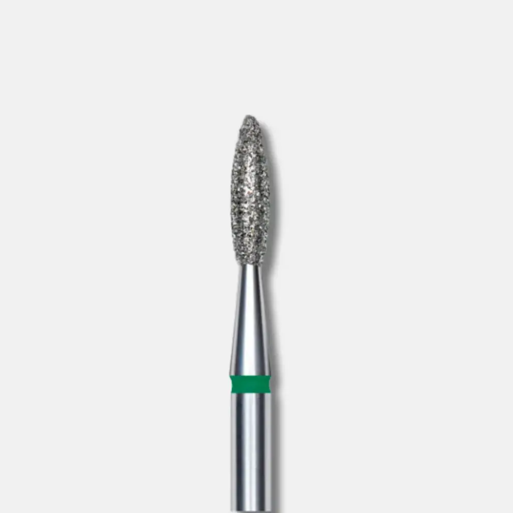Staleks Diamond nail drill bit flame green EXPERT head diameter 2,1 mm / working part 8 mm