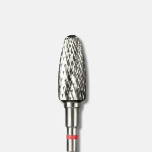 [FT90R060/14] Staleks Carbide nail drill bit corn red EXPERT head diameter 6 mm / working part 14 mm